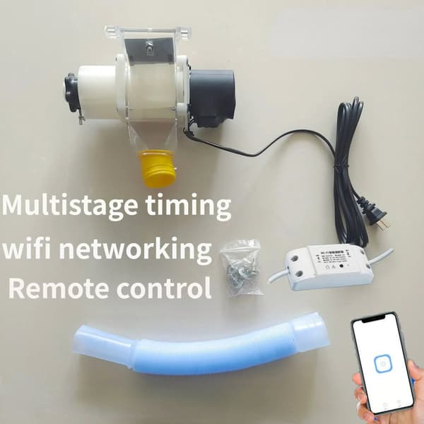 Automatisk Hønsefoder, Solenergi Tidsindstilling, Holdbart Plastmateriale,Wifi kontrol 220v EU