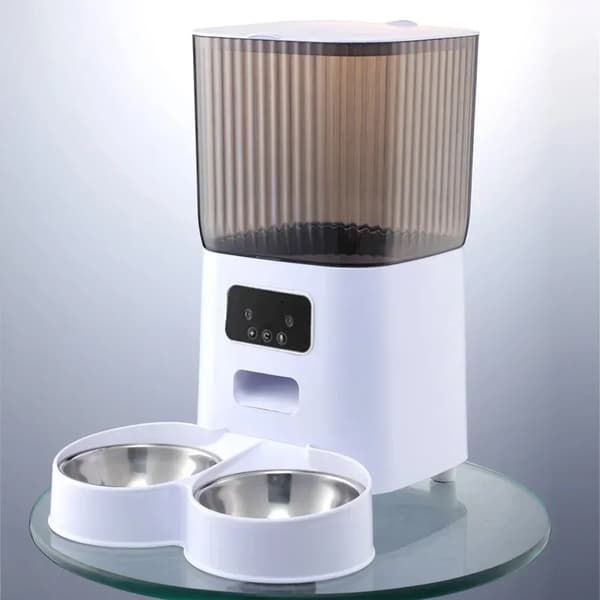 Smart kattmatare, 3,5L kapacitet, LCD-display,Dubbel skål WIFI