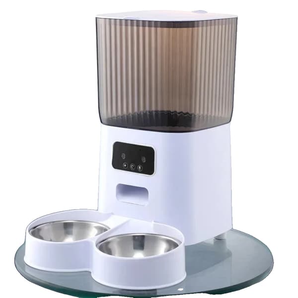 Smart kattmatare, 3,5L kapacitet, LCD-display,Dubbel skål WIFI