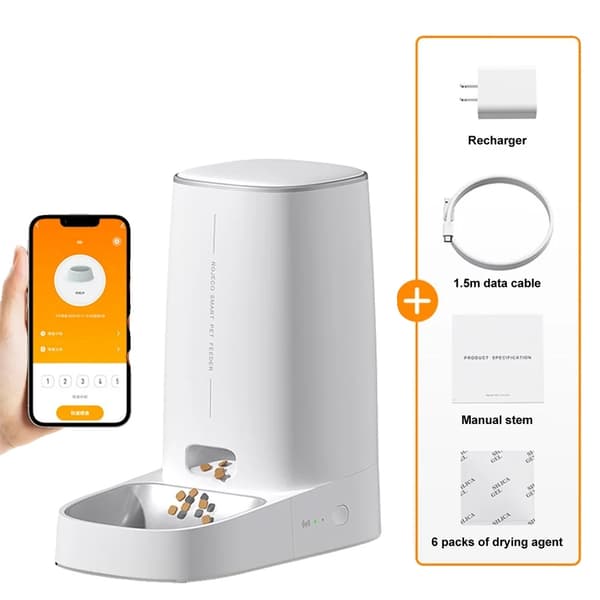 Automatisk kattmatare, WiFi-anslutning, 4L kapacitet,Enkel Skål WiFi