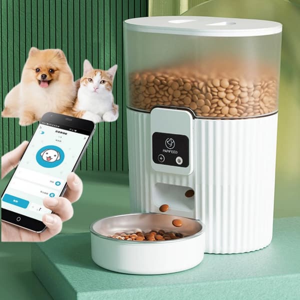 Smart Pet Foder, App Kontrolleret, Portionskontrol,HVID