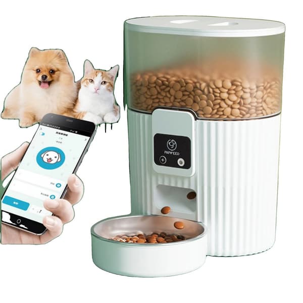 Smart Pet Foder, App Kontrolleret, Portionskontrol,HVID