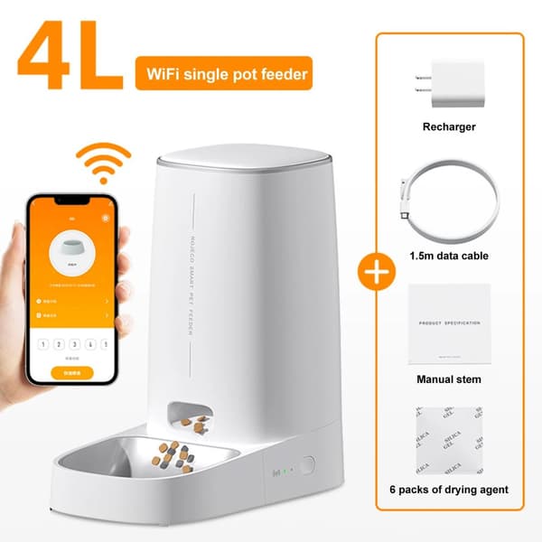 FET Smart Pet Foderautomat, 4L Kapacitet, WiFi Forbindelse,T3