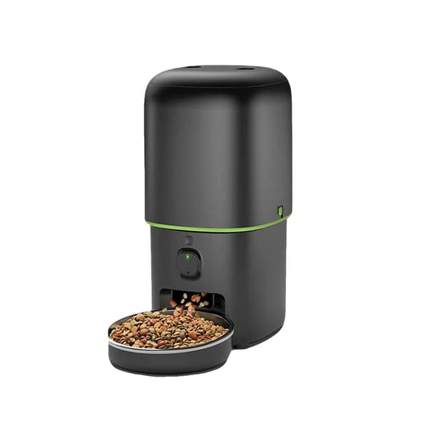 Automatisk husdjursmatare, 1080P HD-kamera, tvåvägsljud, WiFi smart kontroll,svart