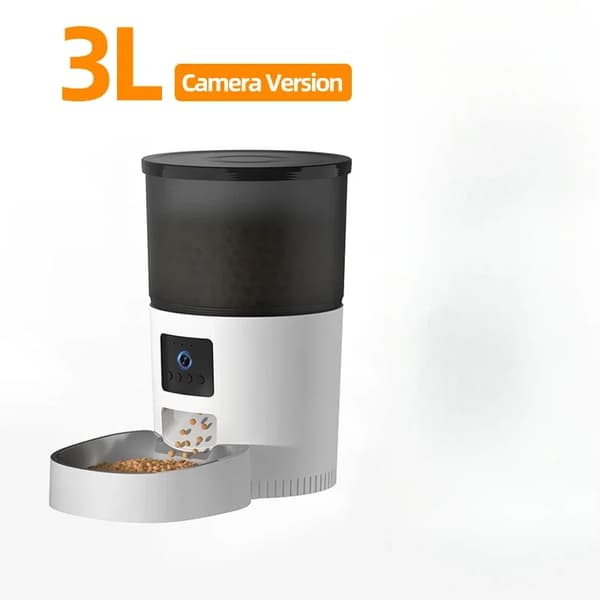 Automatisk kattmatare, 3L kapacitet, smart enhet, justerbar portionskontroll,3L Kamera Version