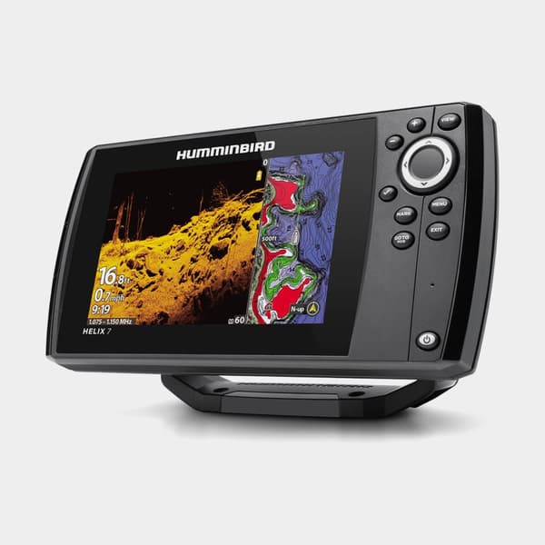 Plotter Humminbird HELIX 7 CHIRP MDI GPS G4, 7" + ekolodsgivare (CHIRP, DownScan) + obränt sjökort