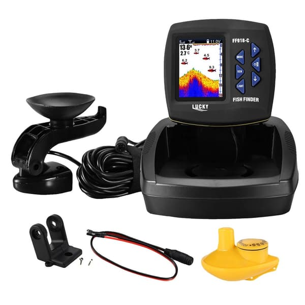 Fiskefinder, Kablet Transducer, Letlæselig LCD Skærm,B