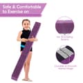 Miniatyrbillede 5 af 8: Balance Beam, 7 Fod Foldbar Bærbar Gulvbalancebjælke med Håndtag til Gymnaster, 82.5x4x2.5 tommer, Lilla