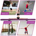 Miniatyrbillede 7 af 8: Balance Beam, 7 Fod Foldbar Bærbar Gulvbalancebjælke med Håndtag til Gymnaster, 82.5x4x2.5 tommer, Lilla