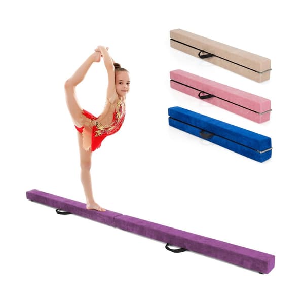 Balansbalk, 7 fot hopfällbar portabel balansbalk med handtag för gymnaster, 82,5x4x2,5 tum, Lila Balansbalk, 7 fot hopfällbar portabel balansbalk med handtag för gymnaster, 82,5x4x2,5 tum, Lila
