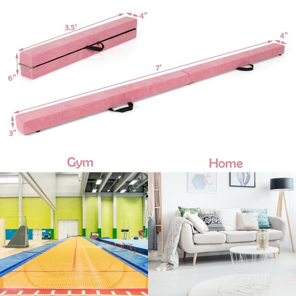 Gulv Balancebjælke, 82,5x4x2,5 tommer, Pink