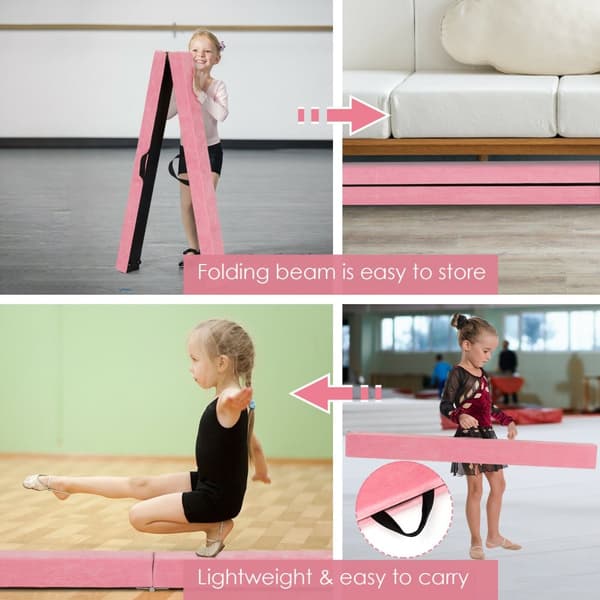 Gulv Balancebjælke, 82,5x4x2,5 tommer, Pink
