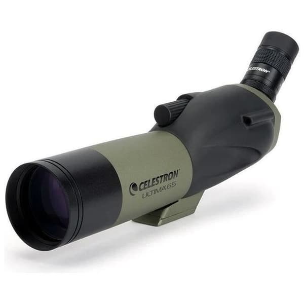 Celestron - Ultima 65 vinkelkikare - Zoomokular 18 till 55x65 mm - Flerbelagd optik för att observera fåglar, vilda djur Svart, Grå
