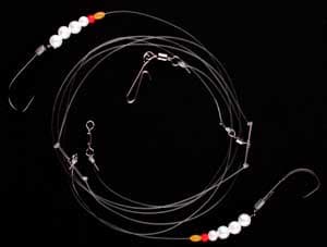 Imax Flounder Rig1 Pearl White Bead 2 Hooks#4