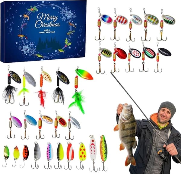 Senaste semesterpresenterna för vuxna män Tonårspojkar, 24 dagars nedräkning fiskebete fiskeredskap, överraskning fiskebete present till