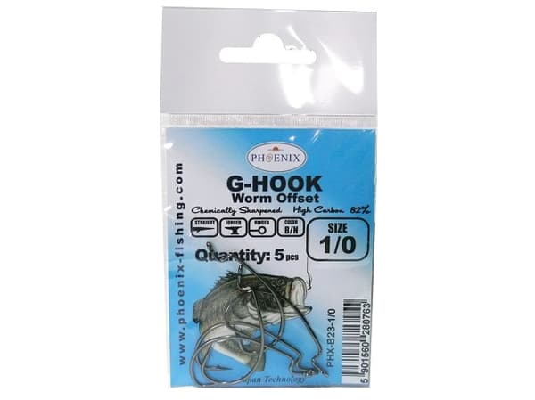 OFFSET G-HOOK KROGE - #1/0 - KEMISK SLIPPEDE - PHX-B23-1/0 - 5 stk.