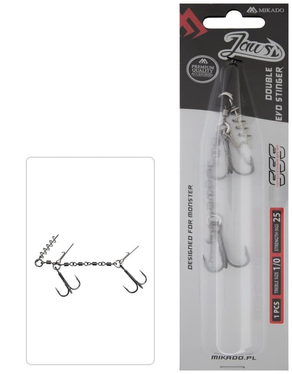Mikado Jaws Double Evo Stinger 25kg trekrog 1/0
