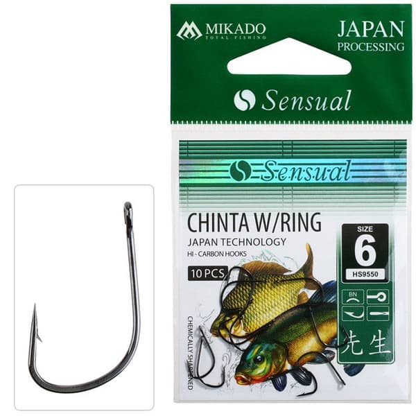 Mikado Hook - SENSUAL - CHINTA MED RING nr. 14 BN - pakke med 10 stk.