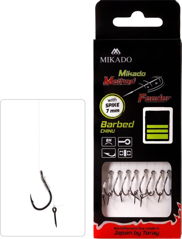 Mikado Method FEEDER -peruke neulalla, koukku nro. 8, viiva 0,25 mm, 10 cm, 8 kpl.