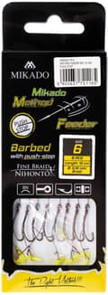 Miniatyrbild 3 av 3: Method Feeder-tafs med PUSH STOP, krok nr. 12, fläta 0,12 mm/10 cm - 8 st.