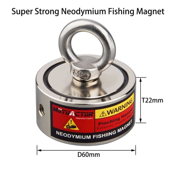 Magnetfiskesæt, 160KG Trækkraft, Holdbar Snor, Magnet og Reb