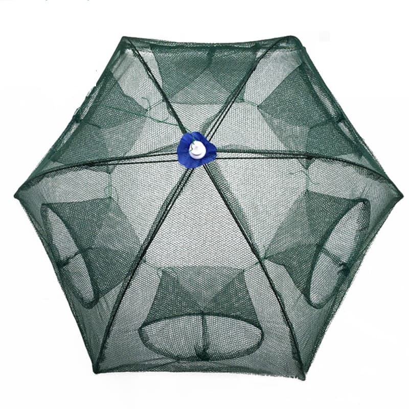 Hopfällbart fiskenät med 6 öppningar