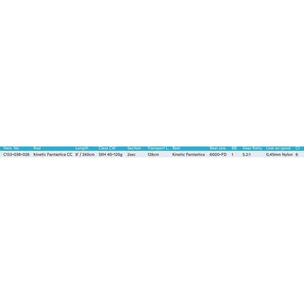 Kinetic Spinning Combo Fantastica Cc Sort 2.44 m / 40-120 g