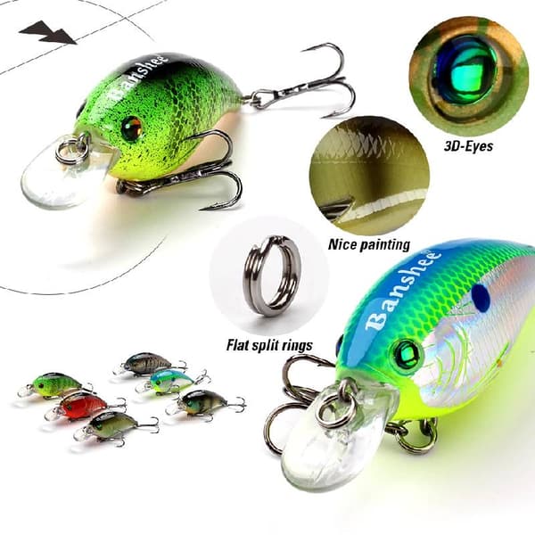 Vobleris Banshee Crankbait Bass 60mm 10g VC01 Golden Spot Ayu, Plūdrus