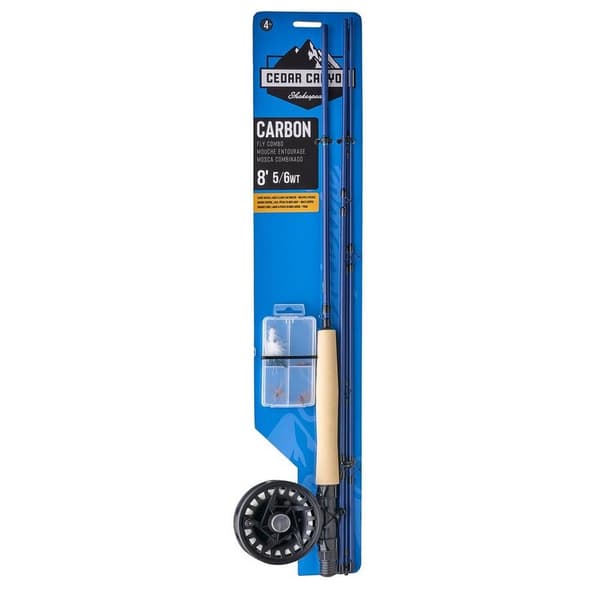 Shakespeare Carbon Rod/reel/line/leader/flybox/flys Combo  2.44 m / Line 7 / 8