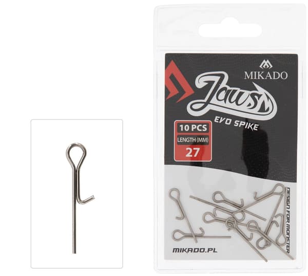 Mikado Pin til agn - JAWS EVO SPIKE - 27mm - pakke med 10 stk.