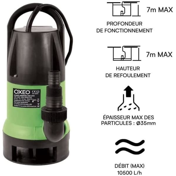 Källarvakuumpump - Ej specificerad - 550 W - Integrerad flottör - Automatisk