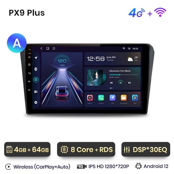 Toyota Avensis bilradio, Multimedia Navigation, Android Carplay Stereo, WIFI 1GB-32GB B-2