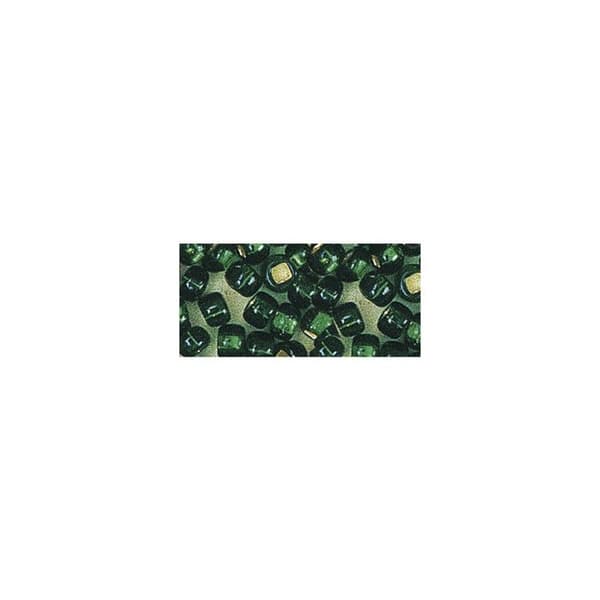 Perle rocaille silverfärgad gröna Ø 2,6 mm 16 g