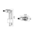 Miniatyrbild 2 av 2: Tyst hydraulisk flottörventil - REGIPLAST - 3/8" sidomatning - 6-9L justering - Vit mässing