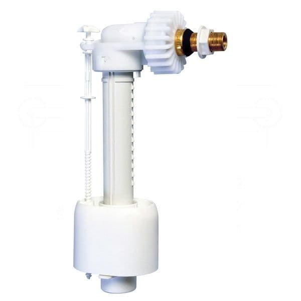 Tyst hydraulisk flottörventil - REGIPLAST - 3/8" sidomatning - 6-9L justering - Vit mässing