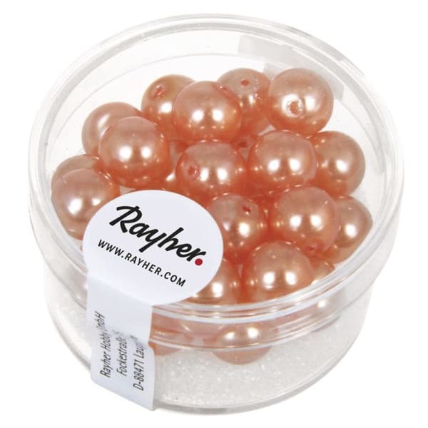 Pärlemor Renässans Persika 8 mm 25 stycken