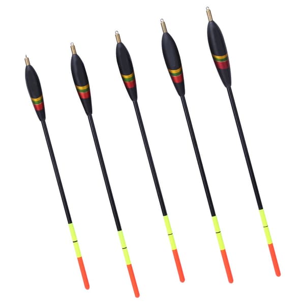 5 stk holdbare Balsa træ fiskeflåder Bobber Multipurpose Fisk Foder Baits Tilbehør Kit ( )