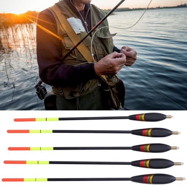 5 stk holdbare Balsa træ fiskeflåder Bobber Multipurpose Fisk Foder Baits Tilbehør Kit ( )