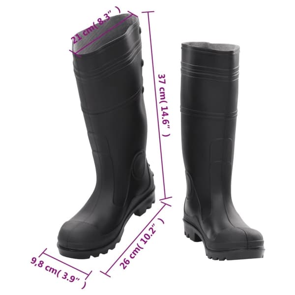 vidaXL Regnstövlar svart strl 38 PVC