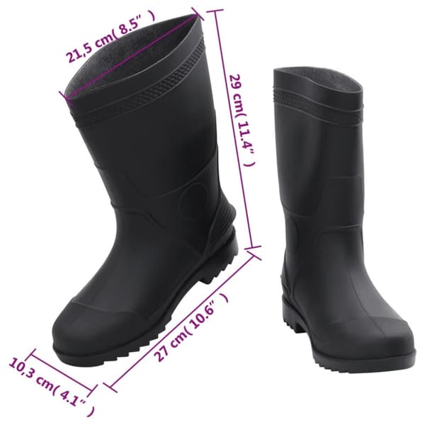 vidaXL Regnstøvler svart str 42 PVC