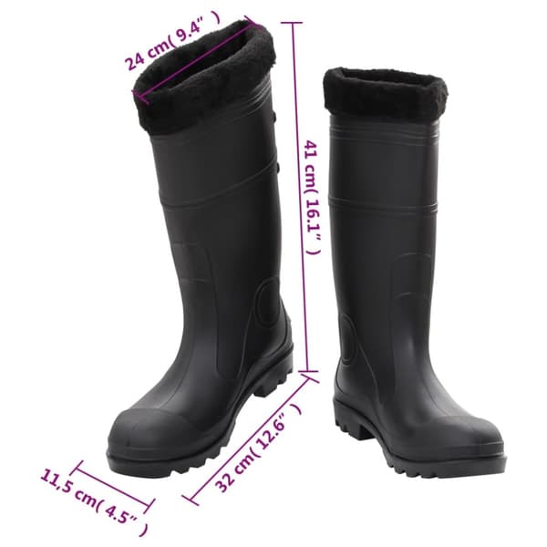 The Living Store Kumisaappaat irrotettava vuori musta koko 46 PVC - Kahluusaappaat