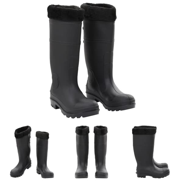 The Living Store Kumisaappaat irrotettava vuori musta koko 38 PVC - Kahluusaappaat