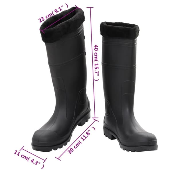 The Living Store Kumisaappaat irrotettava vuori musta koko 44 PVC - Kahluusaappaat