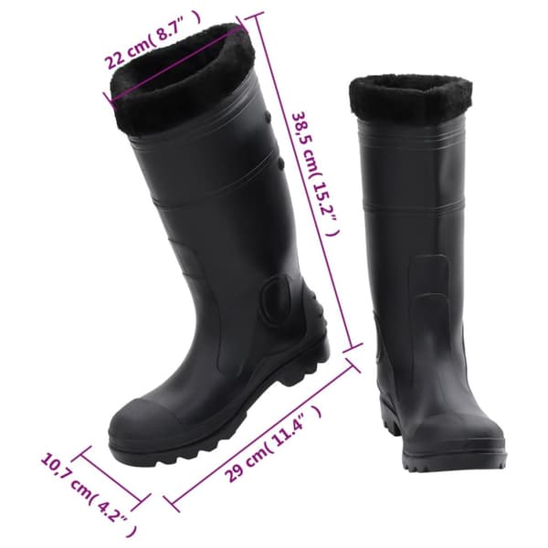 The Living Store gummistøvler med udtagelige strømper str. 42 PVC sort -  Fiske- og jagtwaders