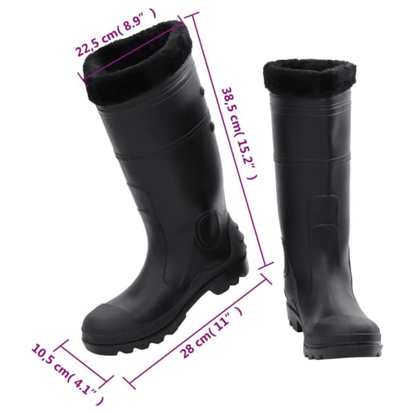 The Living Store Kumisaappaat irrotettava vuori musta koko 41 PVC -  Kahluusaappaat