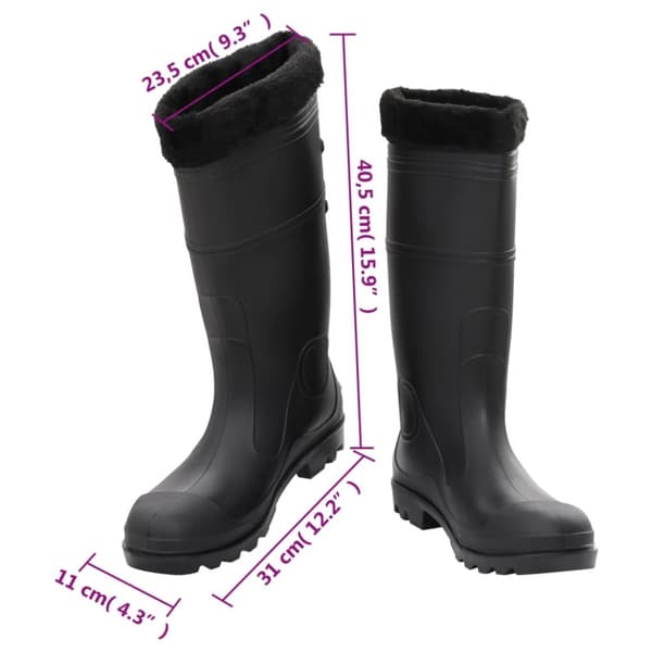 The Living Store Kumisaappaat irrotettava vuori musta koko 45 PVC - Kahluusaappaat