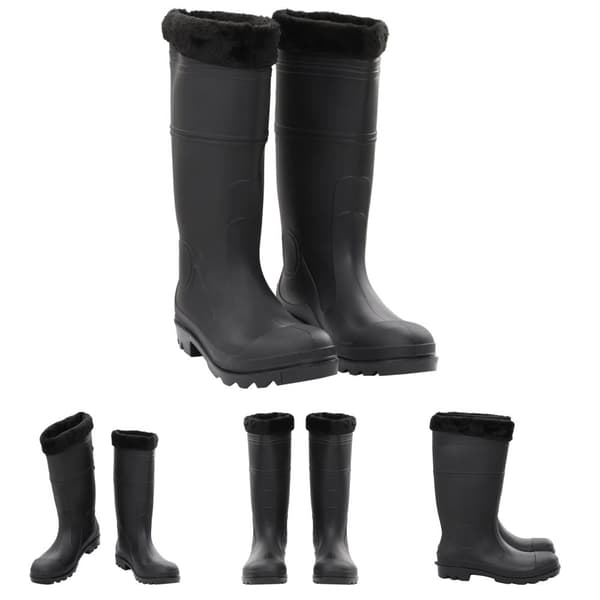 The Living Store Kumisaappaat irrotettava vuori musta koko 45 PVC - Kahluusaappaat