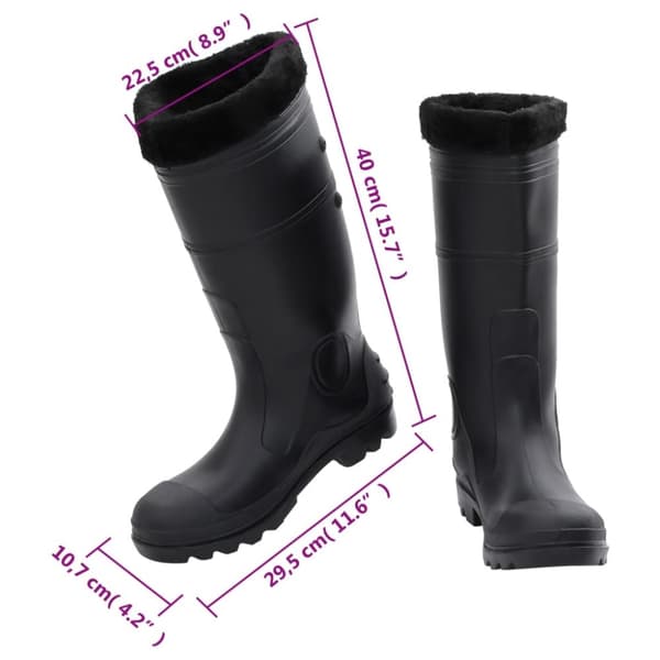 The Living Store Kumisaappaat irrotettava vuori musta koko 43 PVC - Kahluusaappaat
