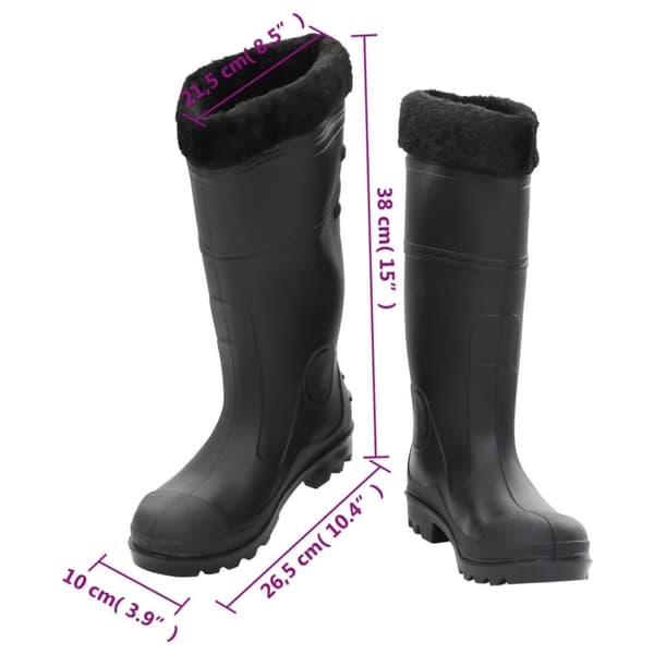 The Living Store Kumisaappaat irrotettava vuori musta koko 39 PVC - Kahluusaappaat
