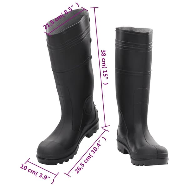 The Living Store gummistøvler str. 39 PVC sort -  Fiske- og jagtwaders